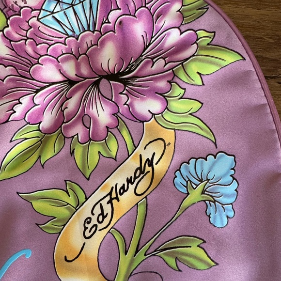 Ed Hardy Pink Purple Floral Travel Overnight Duffle Bag Y2K NWT